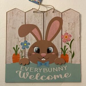 🟢 3/$30 Easter decor Every bunny welcome front door sign NEW home decor